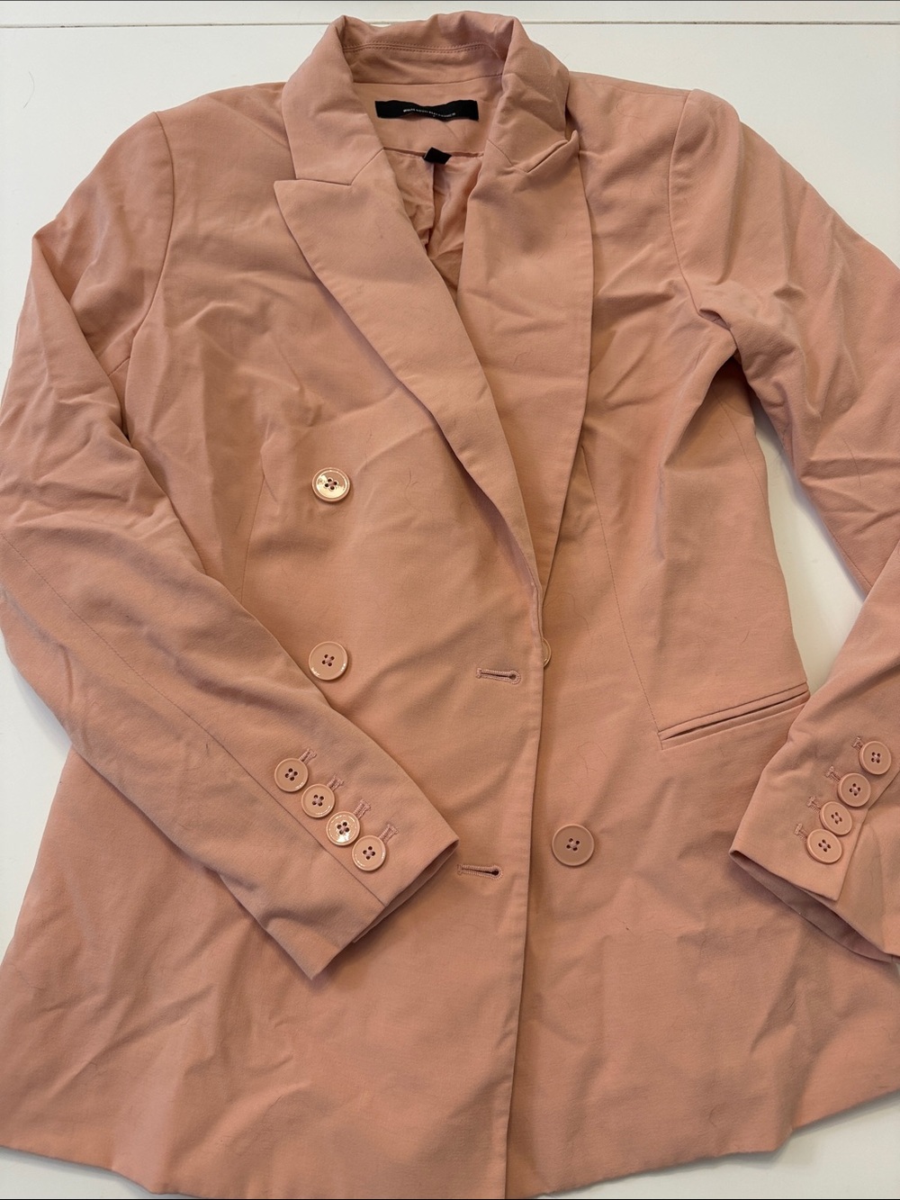 White House Black Market Women's Double-Breasted Blazer - Dusty Rose